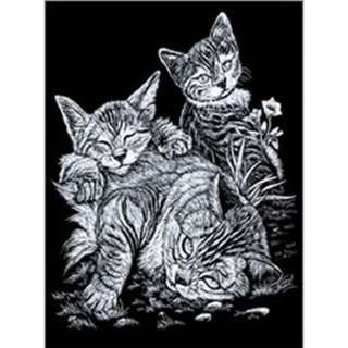 SILVER ENGRAVING TABBY CAT &