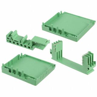 TERM BLOCK DIN RAIL ENCLOSURE FOR MOUNTING 2 PCBS GRN