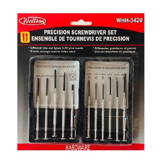 SCREWDRIVER PRECISION 11PC/SET DIFFERENT SIZE AND TYPES