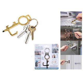 CONTACTLESS PLATED KEY W/KEYRING ASSORTED COLORSKU:260672