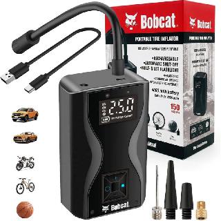TIRE INFLATOR RECHARGEABLE 4000 mAh 150PSI AUTOSHUTOFF FLASHLITESKU:275637