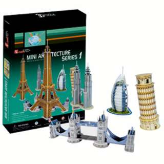 MINI ARCHITECTURES SERIES 1 99PCS/KIT 3D PUZZLE CUBIC FUNSKU:248519