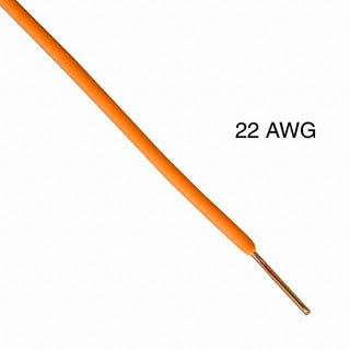 WIRE SOLID 22AWG 100FT ORANGE TC