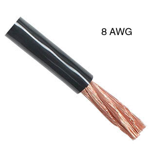 POWER CABLE 8AWG BLK 25FT COPPER CLADSKU:236306
