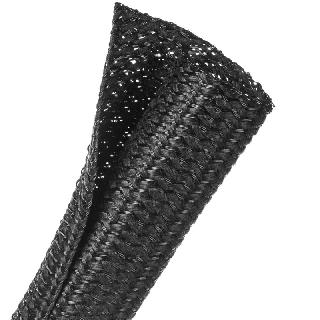 SELF WRAP FLEX 1/4IN BLK 10FT POLY BRAIDED F6 WOVEN SLEEVING