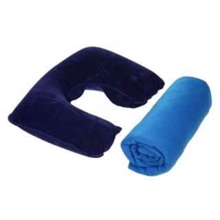 TRAVEL PILLOW INFLATABLE AND BLANKET IN CARRYING CASE KITSKU:249357