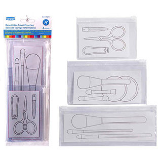 CARRY-ON KIT FOR TRAVEL WITH 3-PC CLEAR POUCHESSKU:238150