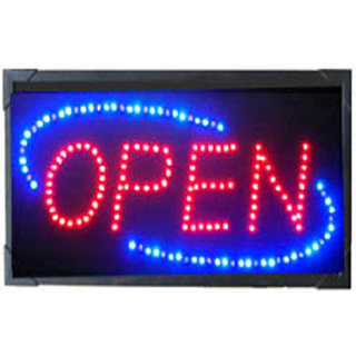 OPEN SIGN LED 19X10IN FLASH OR